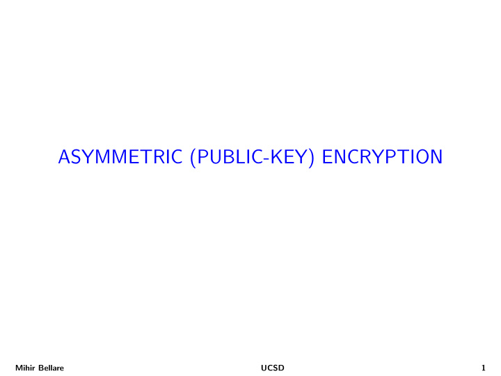 asymmetric public key encryption