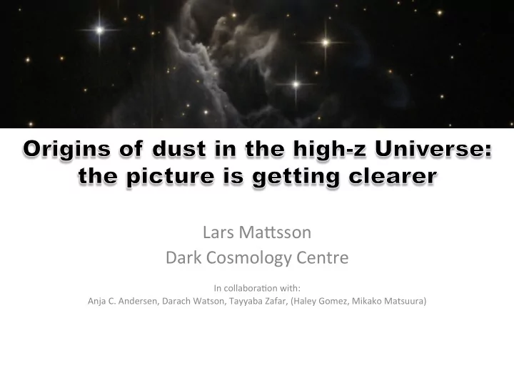 lars ma sson dark cosmology centre