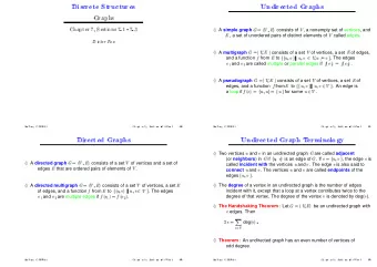 A simple graph  consists of  , a nonempty set of vertices, and  , a set of unordered pairs of