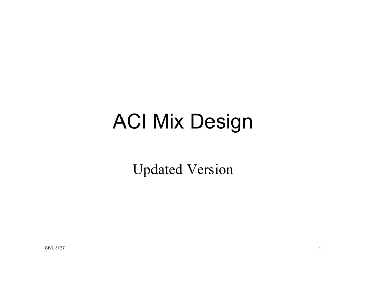 aci mix design