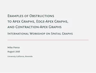 Examples of Obstructions  to Apex Graphs, Edge-Apex Graphs,  and Contraction-Apex Graphs