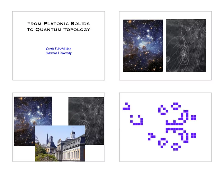 from platonic solids to quantum topology