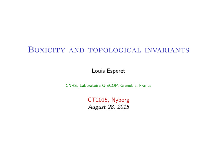 boxicity and topological invariants
