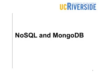 NoSQL and MongoDB  1  2  Introduction to  NoSQL  Based on a presentation by Traversy Media  3  What