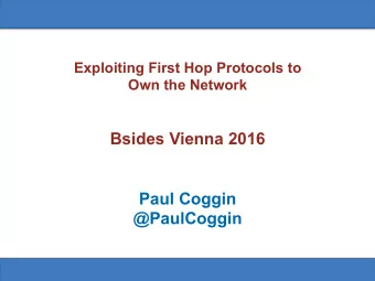 Bsides Vienna 2016  Paul Coggin  @PaulCoggin  1  1  OSI and TCP/IP Model  OSI Model  TCP/IP Model