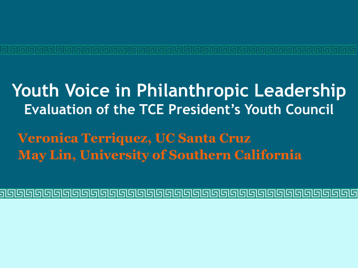 youth voice in philanthropic leadership