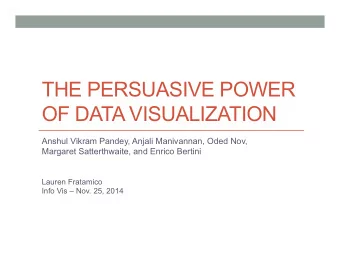 THE PERSUASIVE POWER  OF DATA VISUALIZATION  Anshul Vikram Pandey, Anjali Manivannan, Oded Nov,