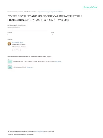 &quot;CYBER SECURITY AND SPACE CRITICAL INFRASTRUCTURE  PROTECTION. STUDY CASE: SATCOM&quot; - 67