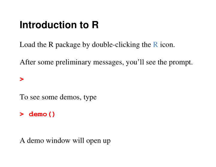 introduction to r