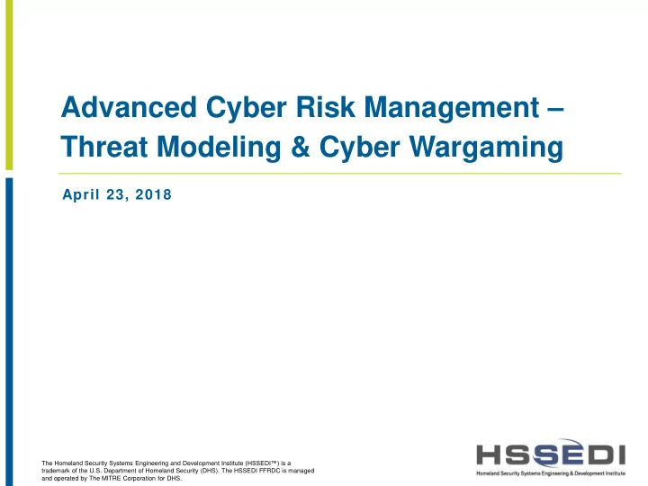 advanced cyber risk management threat modeling amp cyber