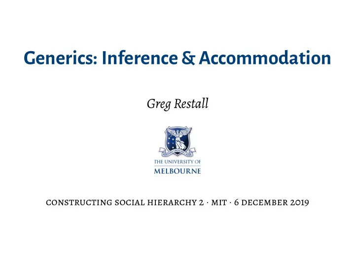 generics inference accommodation