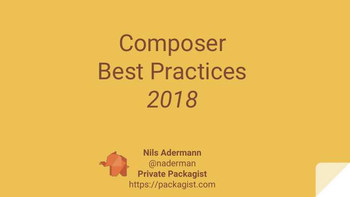 composer best practices 2018