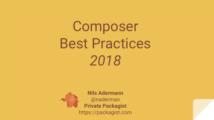 composer best practices 2018