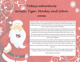 room  Today at Tiny Tigers  we had so much fun playing, learning and exploring together, the three