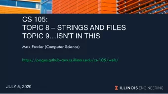 TOPIC 9ISN'T IN THIS  Max Fowler (Computer Science)