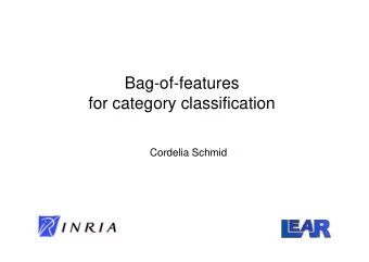 Bag-of-features  for category classification  Cordelia Schmid  Category recognition   Image