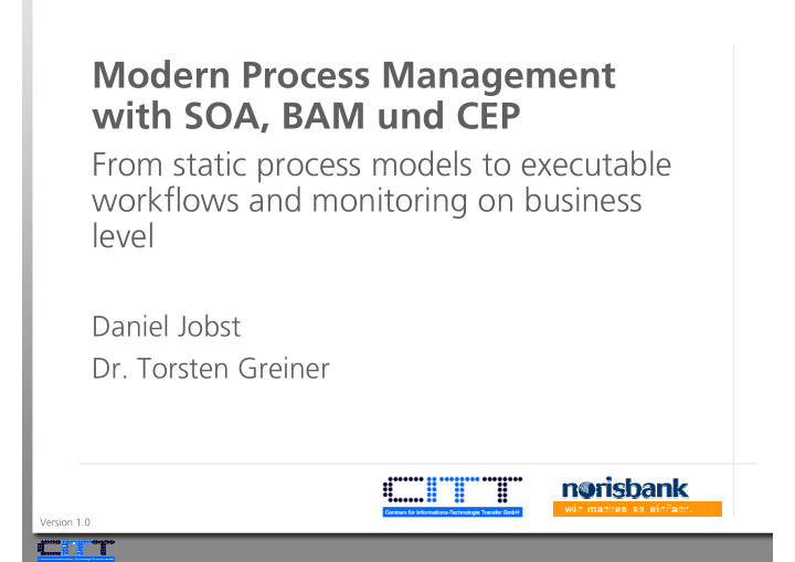 modern process management with soa bam und cep