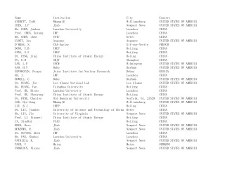Name  Institution  City  Country  AVERETT, Todd  W&amp;amp;M  Williamsburg  UNITED STATES OF