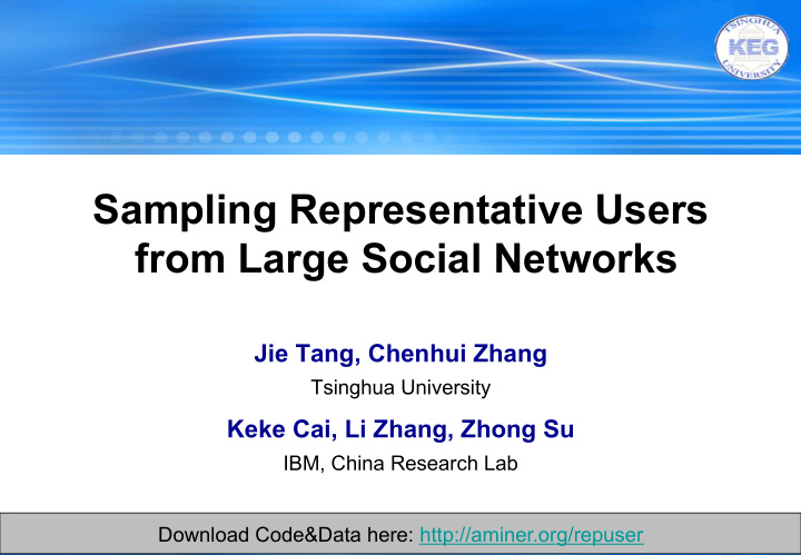 sampling representative users from large social networks