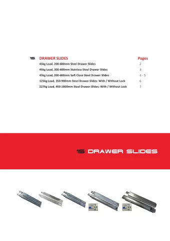 15 DRAWER SLIDES  DRAWER SLIDES  45KG PER DRAWER  STANDARD  STEEL  Full extension drawer slides