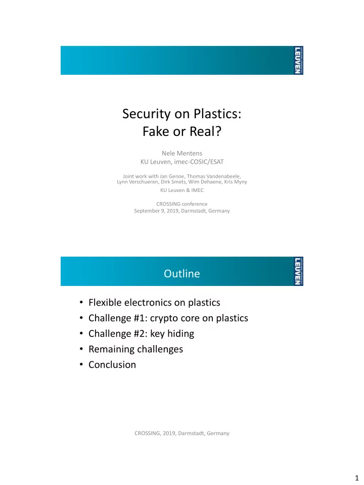 security on plastics fake or real