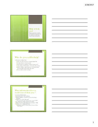 3/28/2017  He lp us he lp  yo u!  Wha t yo ur se rvic e  ve ndo r  ne e ds fro m yo u to  g ive  yo