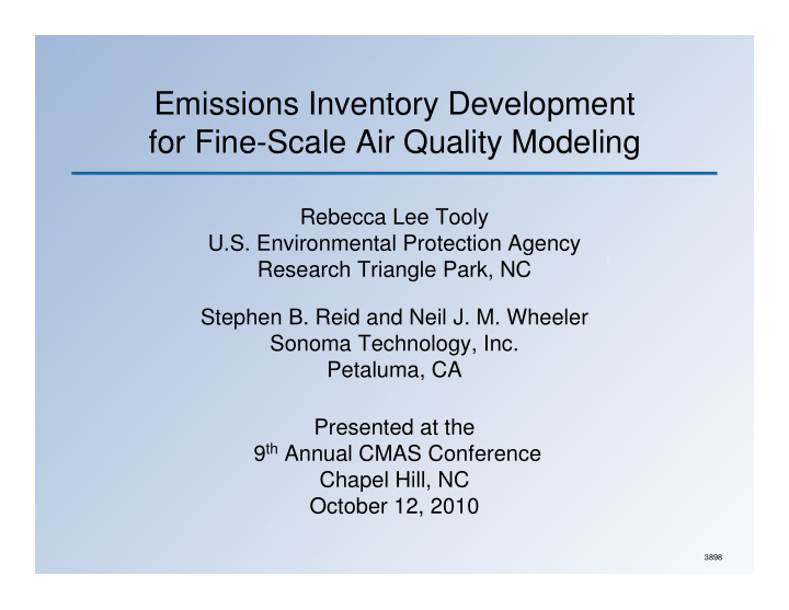 emissions inventory development for fine scale air