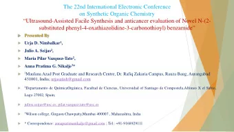 Ultrasound-Assisted Facile Synthesis and anticancer evaluation of Novel N-(2- substituted