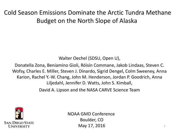 cold season emissions dominate the arctic tundra methane