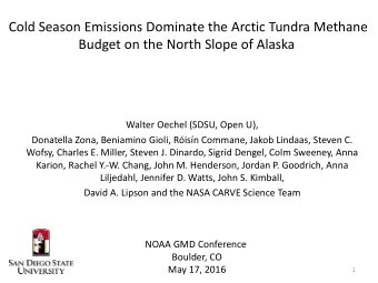 Cold Season Emissions Dominate the Arctic Tundra Methane Budget on the North Slope of Alaska