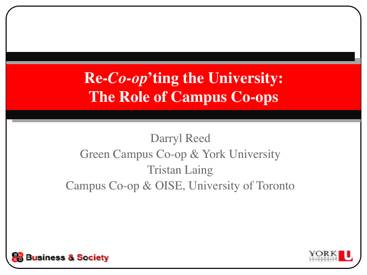 re co op ting the university the role of campus co ops