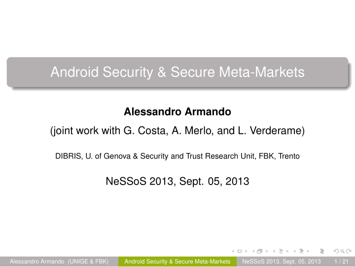 android security secure meta markets