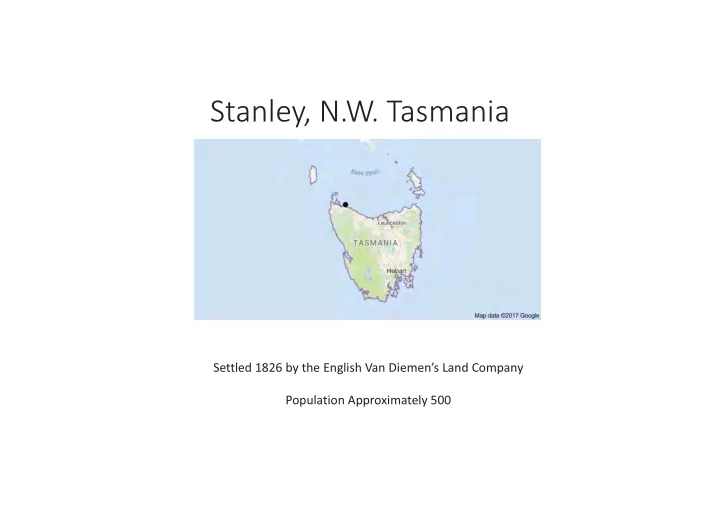 stanley n w tasmania