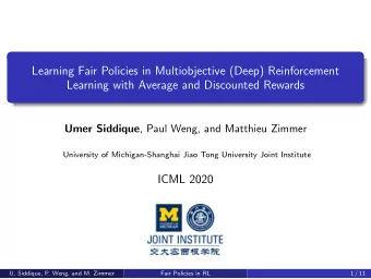 Learning Fair Policies in Multiobjective (Deep) Reinforcement  Learning with Average and Discounted