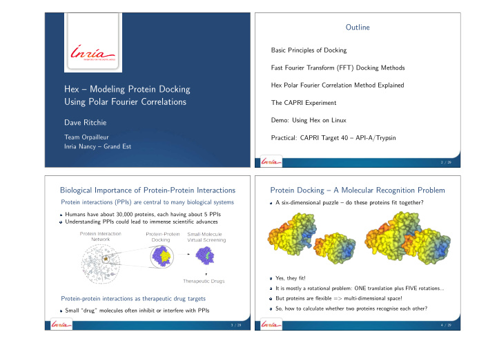 hex modeling protein docking using polar fourier
