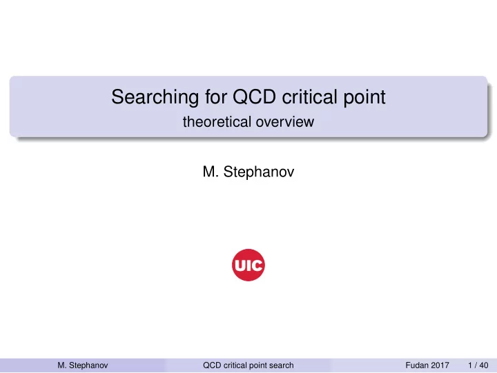 searching for qcd critical point