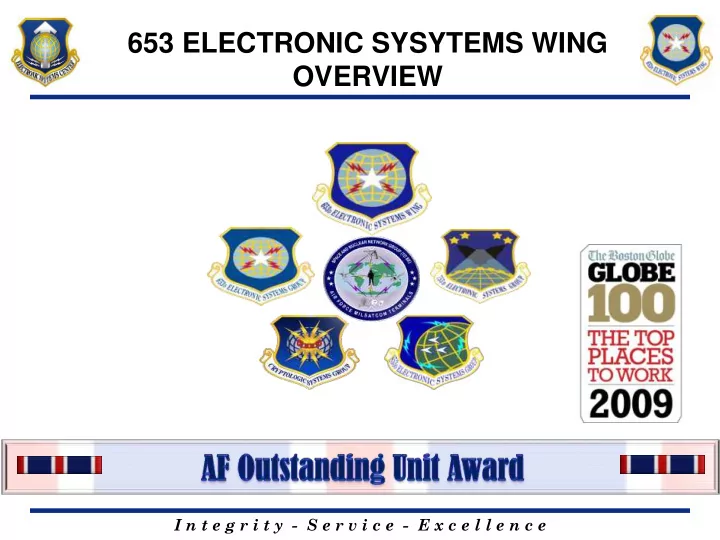 653 electronic sysytems wing overview