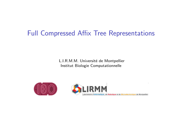 full compressed affix tree representations
