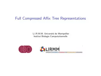 Full Compressed Affix Tree Representations  L.I.R.M.M. Universit  e de Montpellier  Institut
