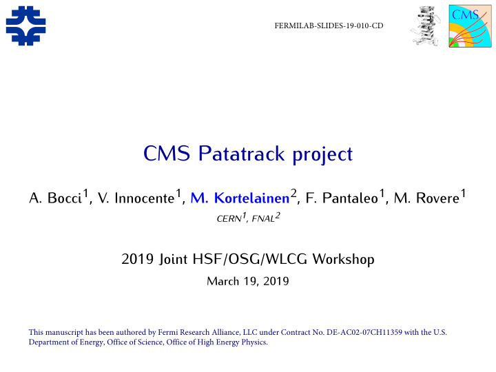 cms patatrack project