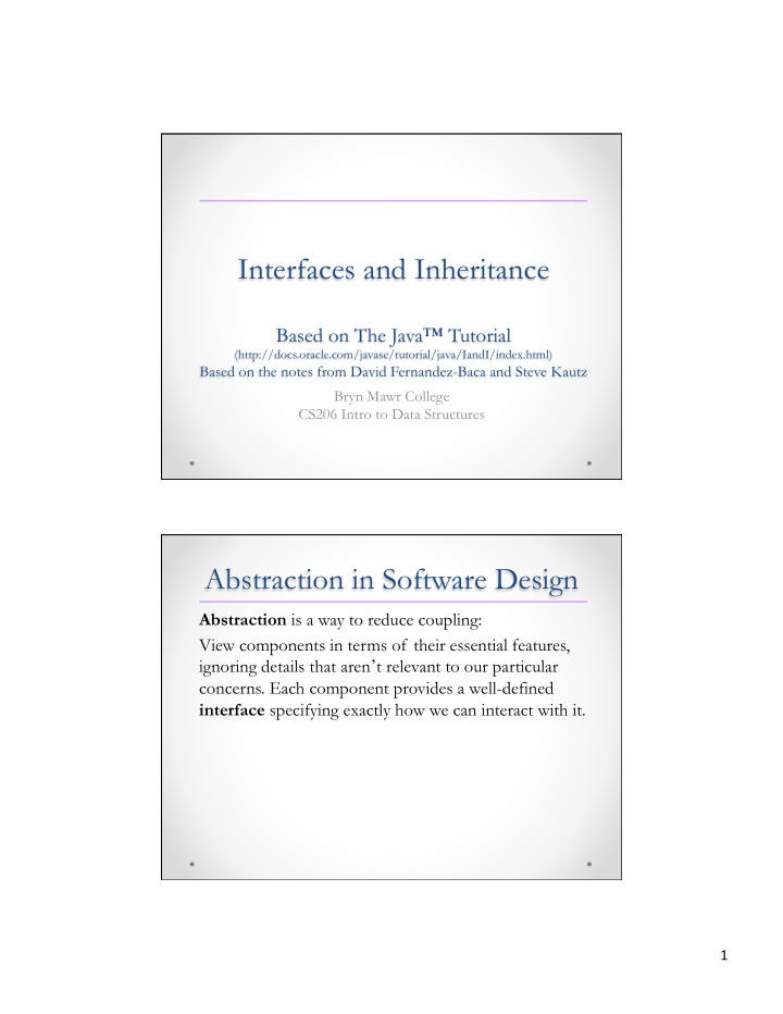 interfaces and inheritance
