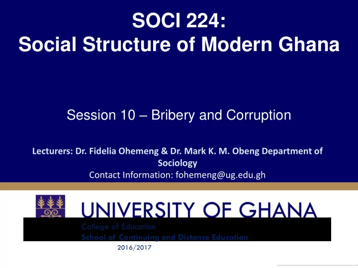 social structure of modern ghana