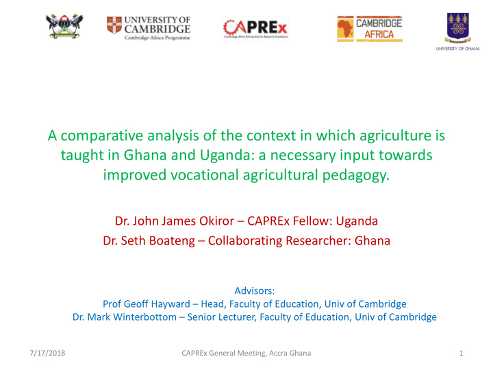 improved vocational agricultural pedagogy