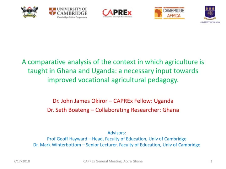 improved vocational agricultural pedagogy