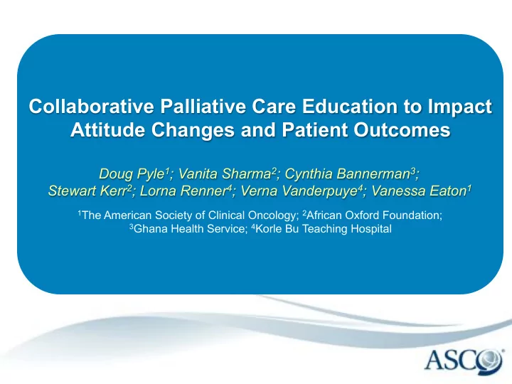 collaborative palliative care education to impact
