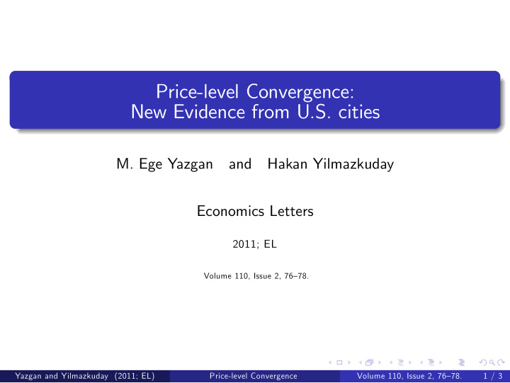 price level convergence new evidence from u s cities