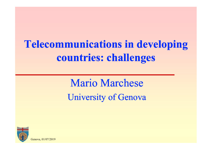 telecommunications in developing telecommunications in