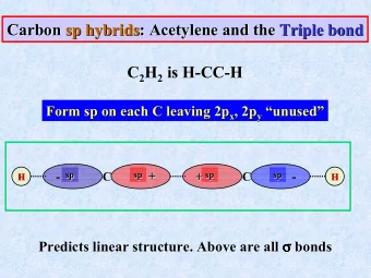 Carbon sp  sp hybrids  hybrids: Acetylene and the  : Acetylene and the Triple bond  Triple bond