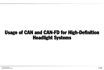 Usa  sage of  of CAN  AN and C  nd CAN  AN-FD  FD f  for  r Hi  High  gh-De  Defin  initio  tion