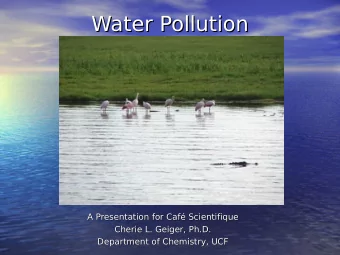 Water Pollution  Water Pollution  A Presentation for Caf Scientifique  A Presentation for Caf